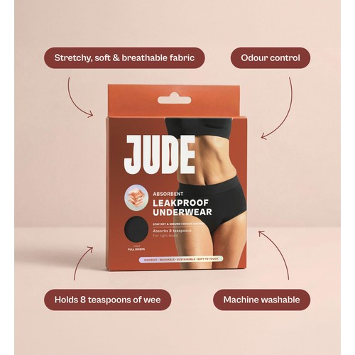 Jude Washable Absorbent High Waist Pants Black X Large thumbnail 5