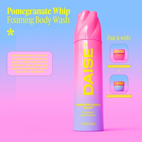 DAISE Foaming Body Wash in Pomegranate Whip, Ultra Hydrating for Skin thumbnail 6