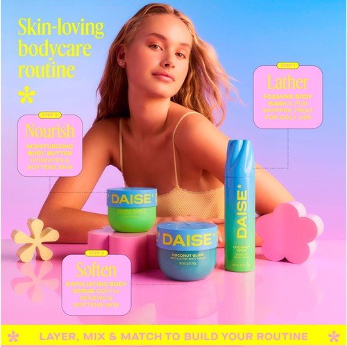 DAISE Exfoliating Body Scrub in Coconut Glow, For Soft Glowing Skin thumbnail 5