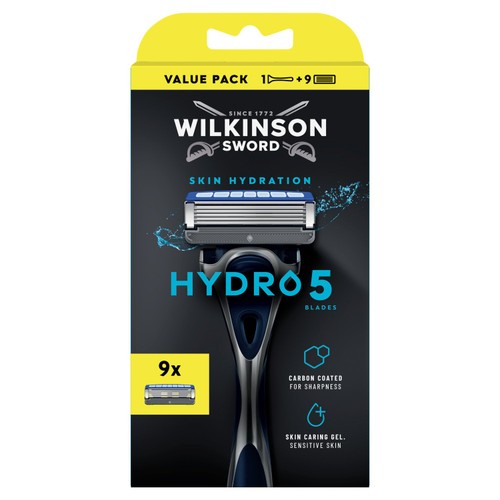 Wilkinson Sword Hydro 5 Razors for Men, Razor Handle with 9 Blade Refills