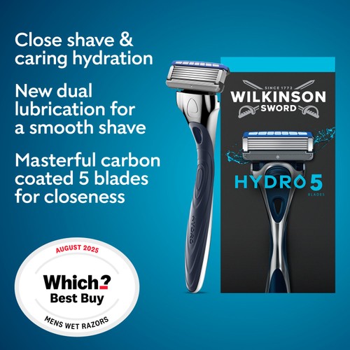 Wilkinson Sword Hydro 5 Razors for Men, Razor Handle with 9 Blade Refills thumbnail 2