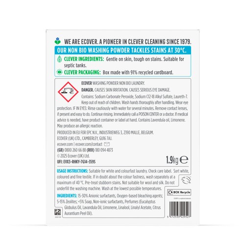 Ecover Concentrated Non Bio Laundry Powder 38 Washes thumbnail 3