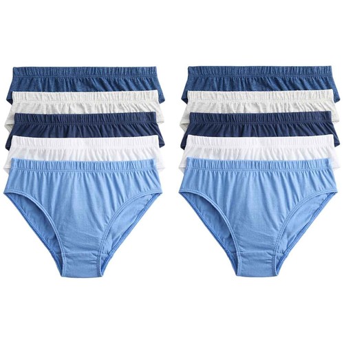 M&S Pure Cotton Briefs, 13-14 Years, Blue Mix
