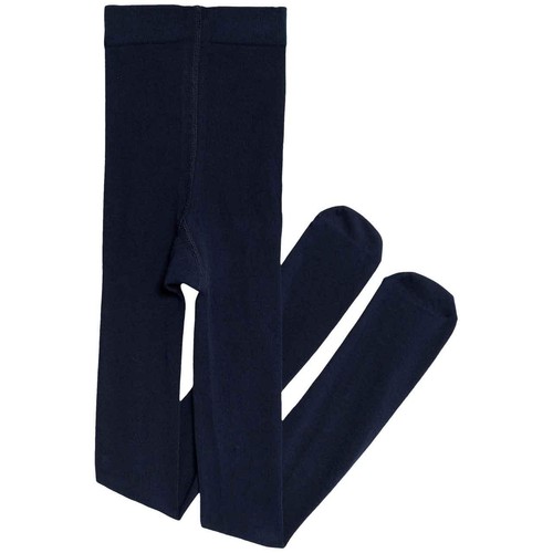M&S Girls Cotton Rich School Tights, 2-3 Years, Navy thumbnail 3