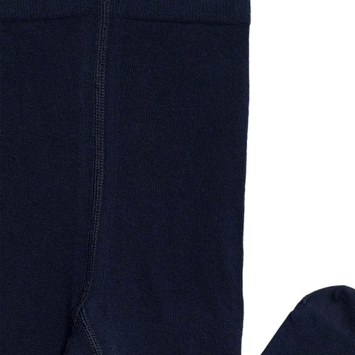 M&S Girls Cotton Rich School Tights, 2-3 Years, Navy thumbnail 5