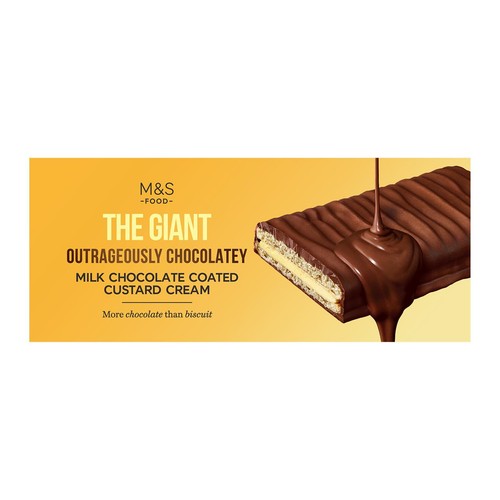 M&S The Giant Outrageously Chocolatey Milk Chocolate Coated Custard Cream thumbnail 2