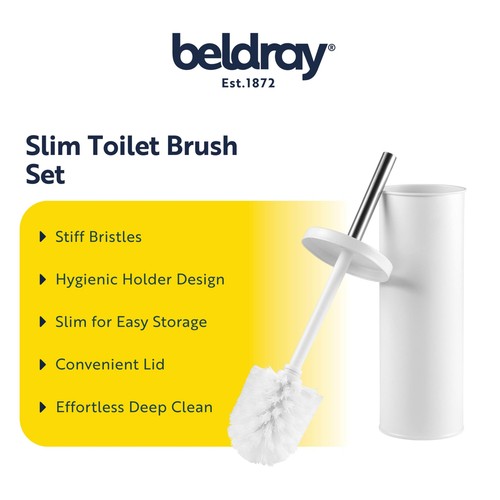 Beldray Round Metal Toilet Brush White thumbnail 3