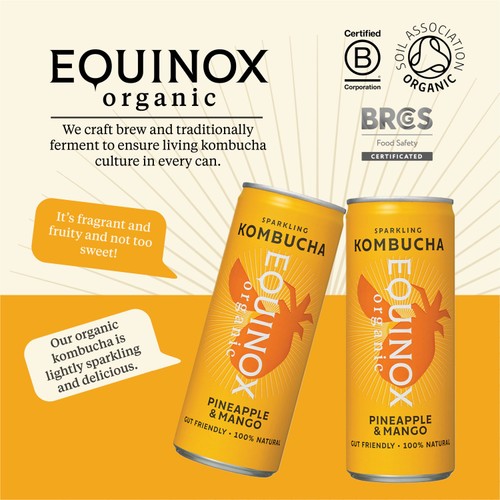 Equinox Organic Pineapple & Mango Kombucha thumbnail 4