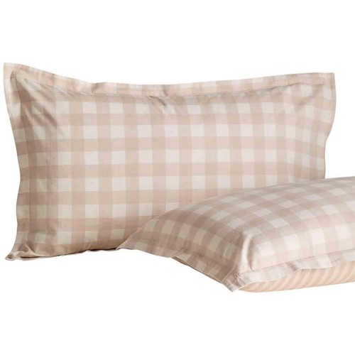 M&S Pure Cotton Gingham Bedding Set, Single, Natural Mix thumbnail 2