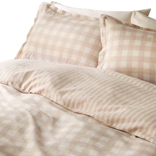 M&S Pure Cotton Gingham Bedding Set, Single, Natural Mix thumbnail 3