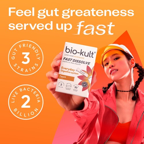 Bio-Kult Everyday Fast Dissolve Probiotic Powder Stick, Peach thumbnail 4