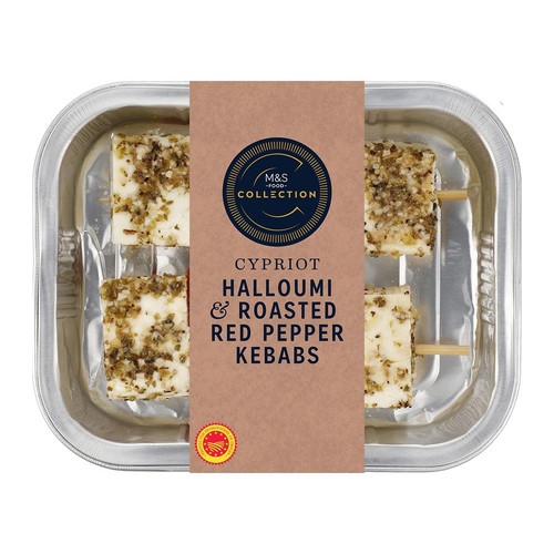 M&S Collection Master Grill Halloumi & Roasted Red Pepper Kebabs
