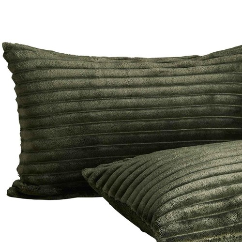 M&S Cloud Fleece Striped Bedding Set, Double, Green thumbnail 3
