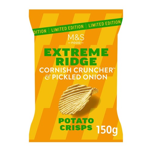 M&S Extreme Ridge Cornish Cruncher & Pickled Onions Crisps