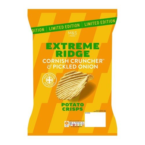 M&S Extreme Ridge Cornish Cruncher & Pickled Onions Crisps thumbnail 2