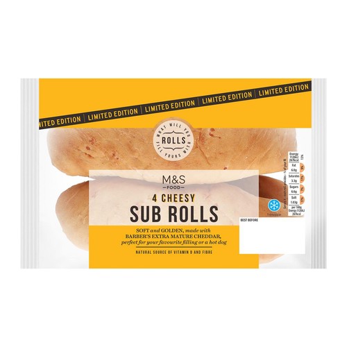 M&S 4 Cheesy Long Dog Sub Rolls thumbnail 2