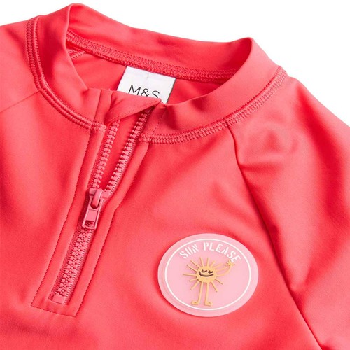 M&S Boys Plain Rash Vest, 3-4 Y, Red thumbnail 2