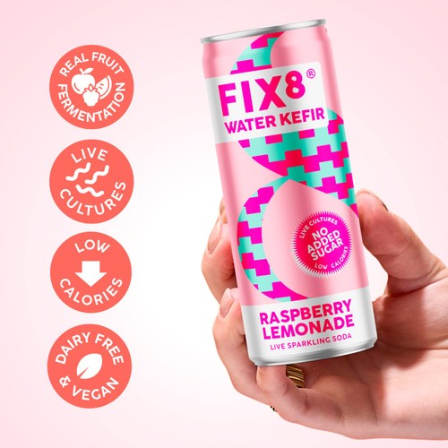 Fix8 Water Kefir Raspberry Lemonade thumbnail 2