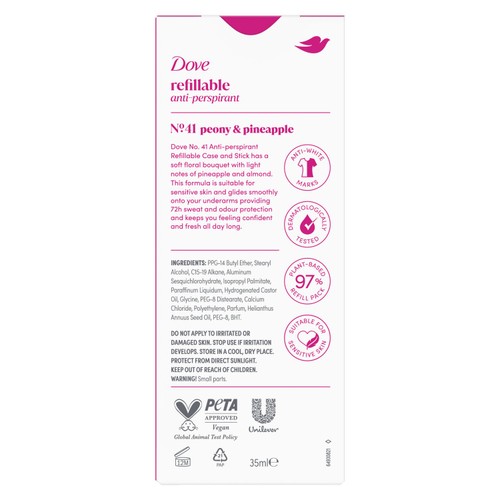 Dove No41 Peony & Pineapple 72h Antiperspirant Deodorant Refillable Kit thumbnail 8