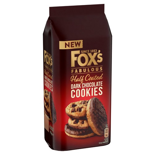 Fox's Chocolatey Biscuits Half Coated Dark Chocolate Cookies thumbnail 2
