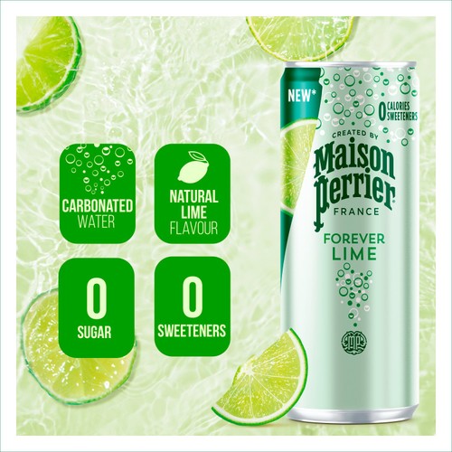 Maison Perrier Forever Lime Sparkling Water cans thumbnail 3