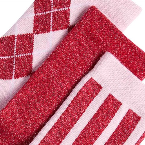M&S Girls Cotton Rich Sparkly Socks, 12.5-3.5 Large, Pink Mix thumbnail 2
