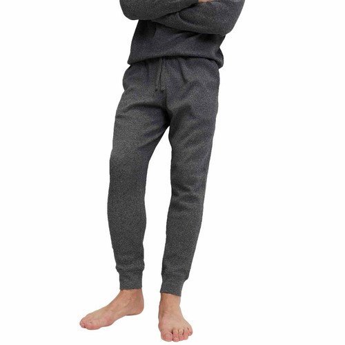 M&S Mens Pure Cotton Waffle Loungewear Bottoms, XXL, Grey Mix thumbnail 2
