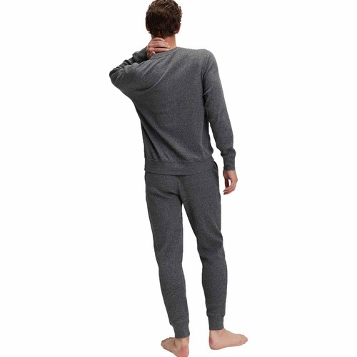 M&S Mens Pure Cotton Waffle Loungewear Bottoms, XXL, Grey Mix thumbnail 4