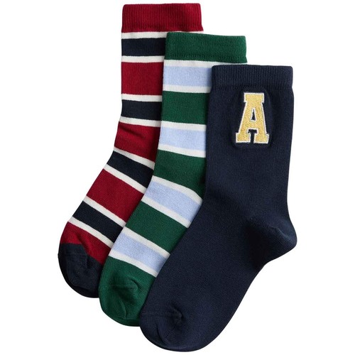 M&S Boys Cotton Rich Ankle Socks, 8.5-12 Small, Blue Mix