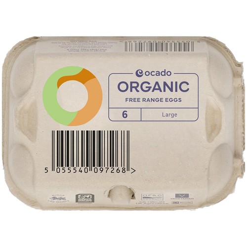 Ocado Organic 6 Large Eggs thumbnail 2