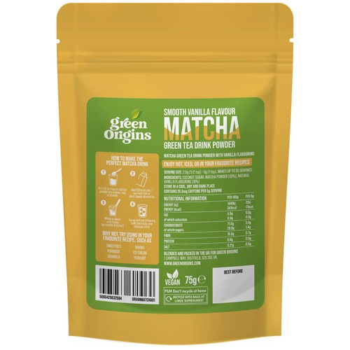 Green Origins Smooth Vanilla Matcha Green Tea Drink Powder thumbnail 3