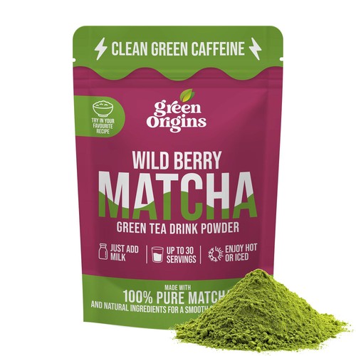 Green Origins Wild Berry Matcha Green Tea Drink Powder