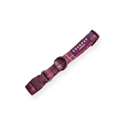 Cocopup Mulberry Plaid Dog Collar - Extra Small