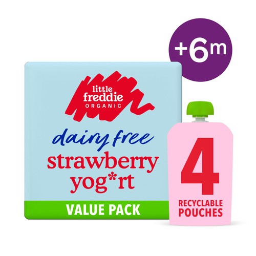 Little Freddie Dairy Free Strawberry Yoghurt Multipack Baby Food Pouch 6+M thumbnail 2