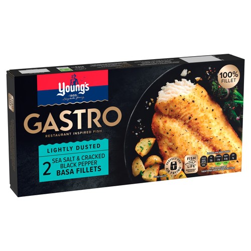 Young's Gastro 2 Sea Salt & Pepper Dusted Basa Fillets Frozen thumbnail 2