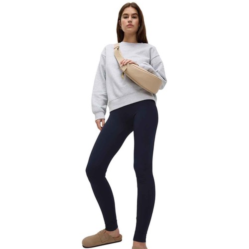 M&S Womens High Waisted Leggings, Size 12, Short, Navy thumbnail 2