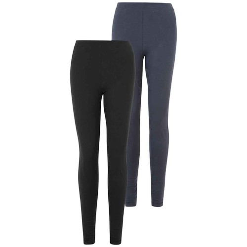 M&S Womens High Waisted Leggings, Size 14, Short, Blue/Black thumbnail 2