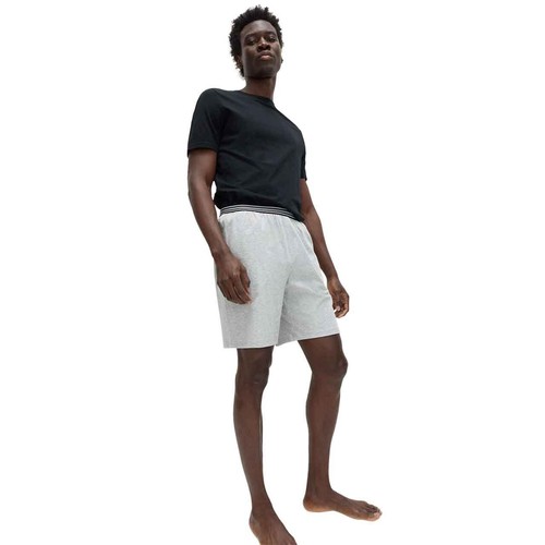M&S Mens Pure Cotton Jersey Pyjama Shorts, S, Grey Mix thumbnail 3