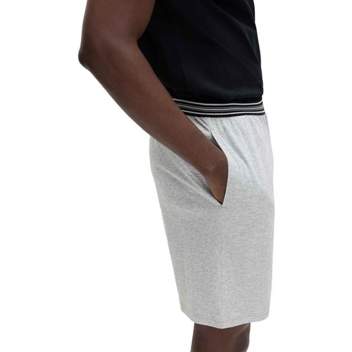 M&S Mens Pure Cotton Jersey Pyjama Shorts, M, Grey Mix thumbnail 5