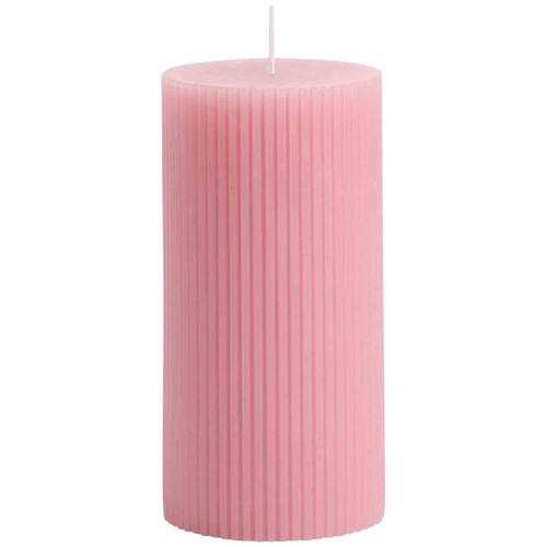 M&S Ridged Pillar Candle, Pink thumbnail 2
