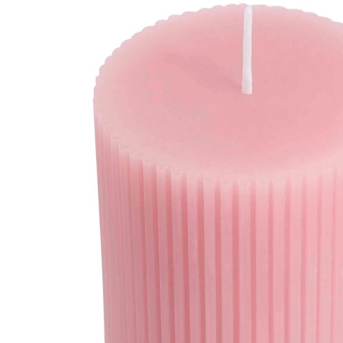 M&S Ridged Pillar Candle, Pink thumbnail 3