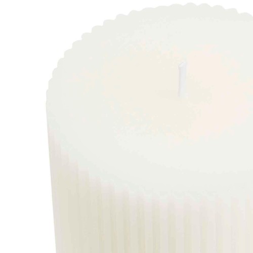 M&S Ridged Pillar Candle, White thumbnail 3