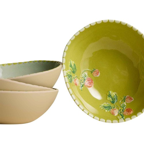 M&S Floral Melamine Cereal Bowl Set, Green thumbnail 2