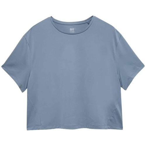 M&S Womens Goodmove Essential Round Neck Boxy T-Shirt, Size 8, Slate Blue