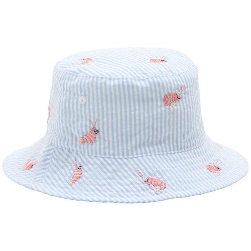 M&S Baby Coastal Shrimp Stripe Bucket Hat, 12-18 Months, Blue
