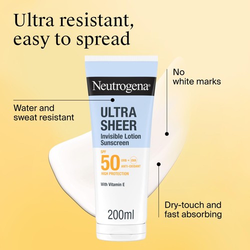 Neutrogena Ultra Sheer Body Sunscreen Lotion SPF50 thumbnail 3