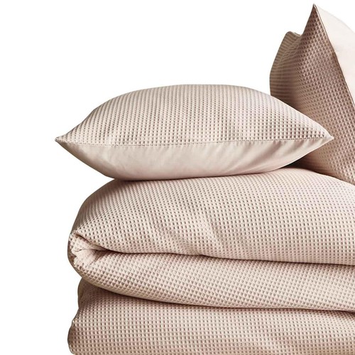 M&S Pure Cotton Waffle Bedding Set, Super King Size (6 ft), Neutral