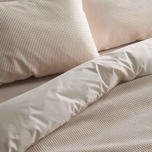 M&S Pure Cotton Waffle Bedding Set, Super King Size (6 ft),  Neutral thumbnail 2
