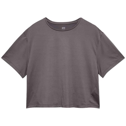 M&S Womens Goodmove Essential Round Neck Boxy T-Shirt, Size 14, Mid Grey