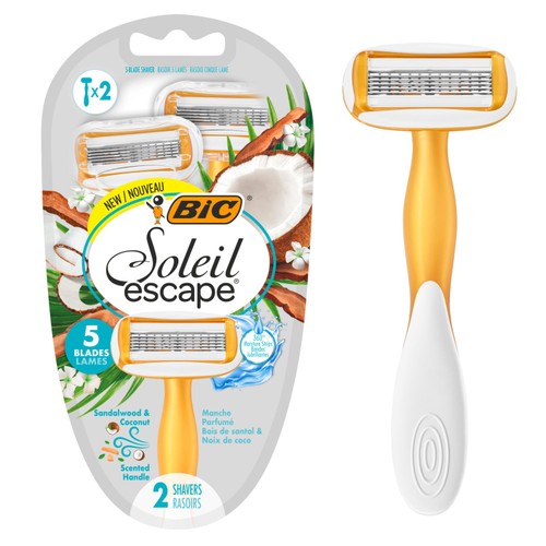 BIC Soleil Escape Disposable Razors 5 Blades, Sandalwood & Coconut